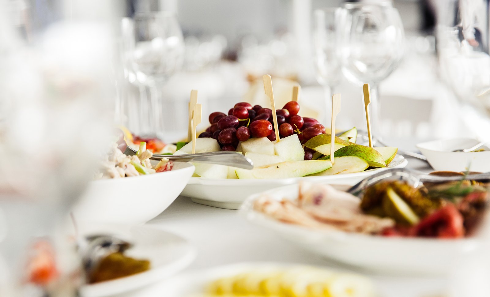 wedding cuisine on dining table